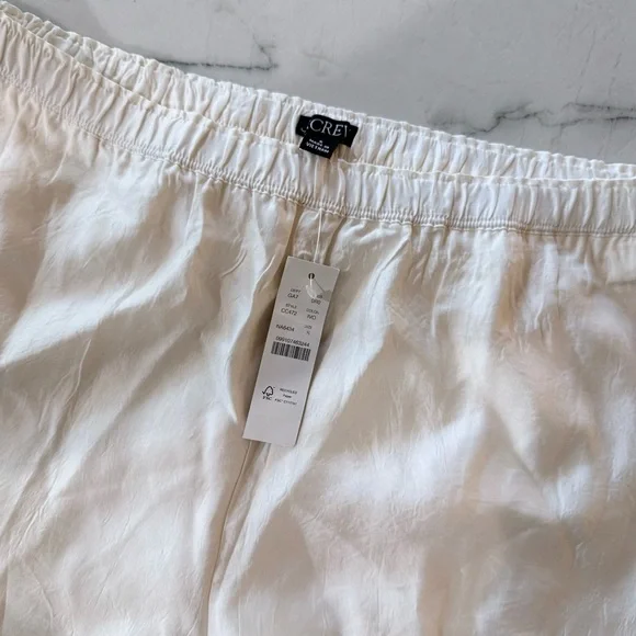 NWT J.Crew ($148) Stratus Pant Textured Satin Ivory Small - Picture 6 of 8